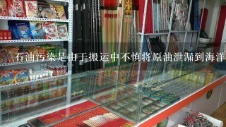 石油污染是由于搬运中不慎将原油泄漏到海洋中而引起的污染，全世界每年由于航运而泄漏到海洋中的石油污染物高达200万吨，其中1/3左右是油轮发生事故泄漏造成的。溢油事故对海洋的浮游生物、鱼类及其他海洋生物的光合作用、呼吸、繁殖等都具有破坏作用，使鱼、虾、贝、海藻变味，无法食用。右图所示是1艘大型油船原油