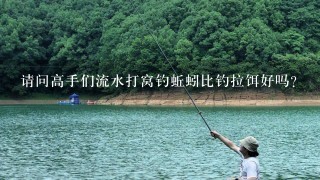 请问高手们流水打窝钓蚯蚓比钓拉饵好吗？