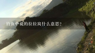 钓鱼中说的拉拉窝什么意思？