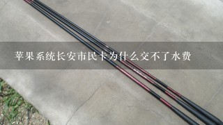 苹果系统长安市民卡为什么交不了水费