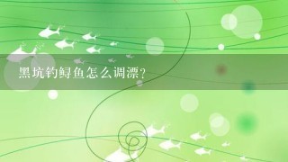 黑坑钓鲟鱼怎么调漂？