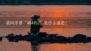 请问浮漂“调4钓2”是什么意思？