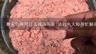 秋天钓鱼用什么商品饵好?请钓鱼大师帮忙解决，这些时钓鱼感觉不好钓，窝里有大鱼就是不吃钩，我用的是